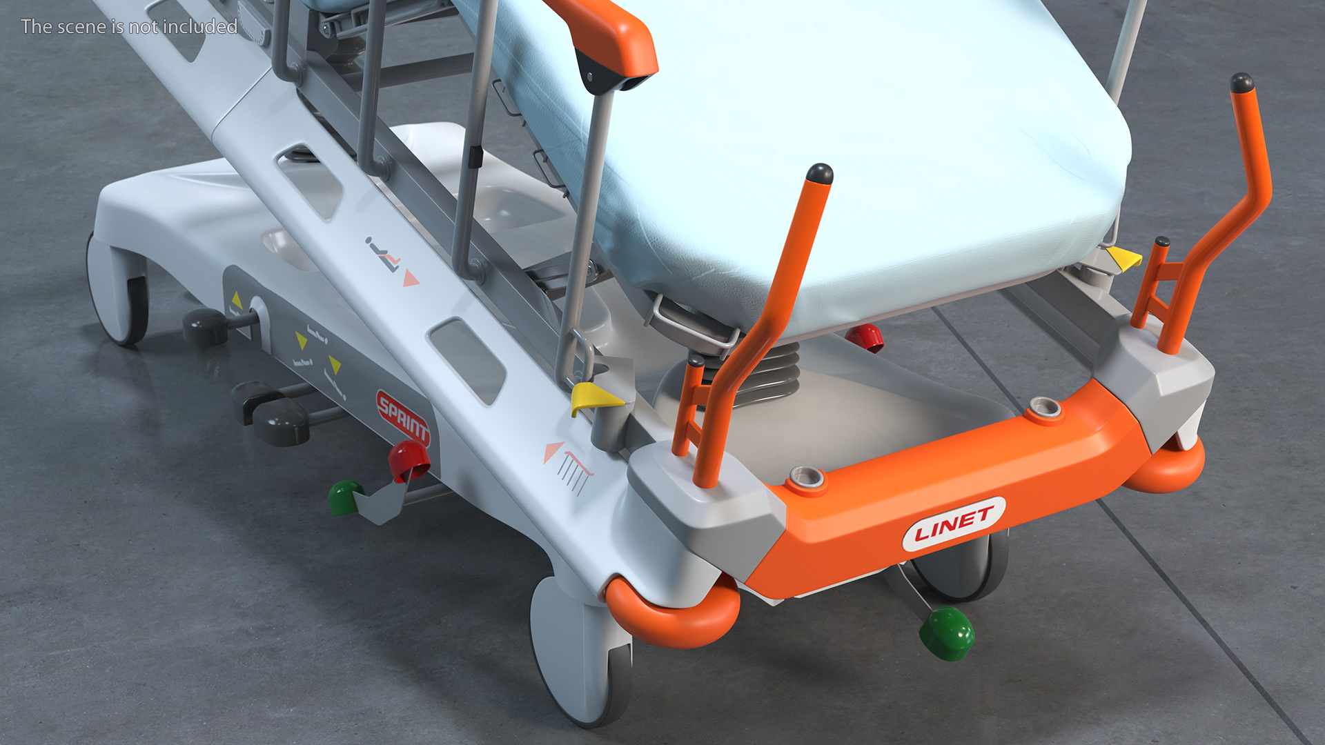 Emergency Stretcher Trolley Linet Sprint 100 3D model