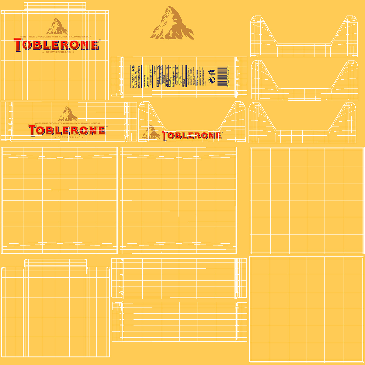 Toblerone Milk Chocolates Box 3D model