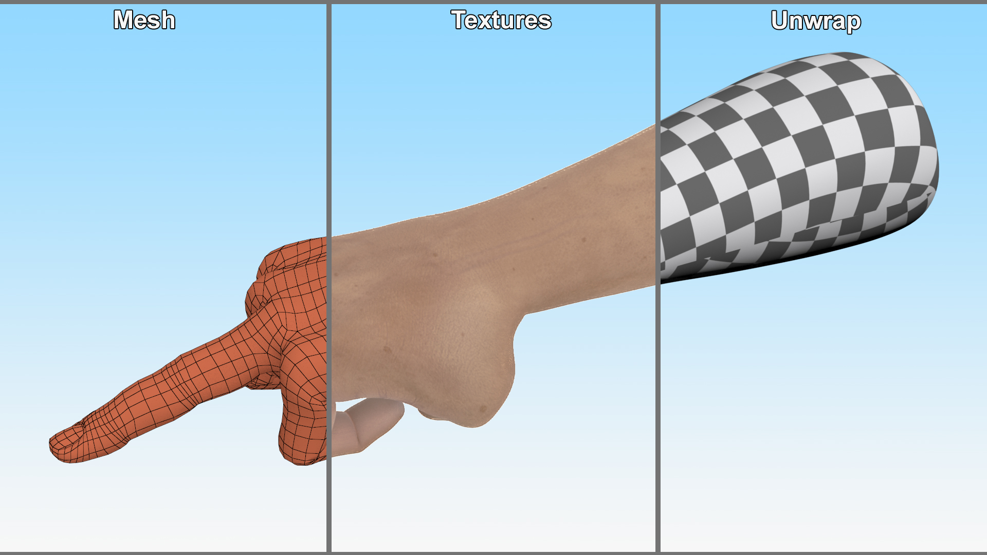 Man Hand Middle Finger Sign 3D