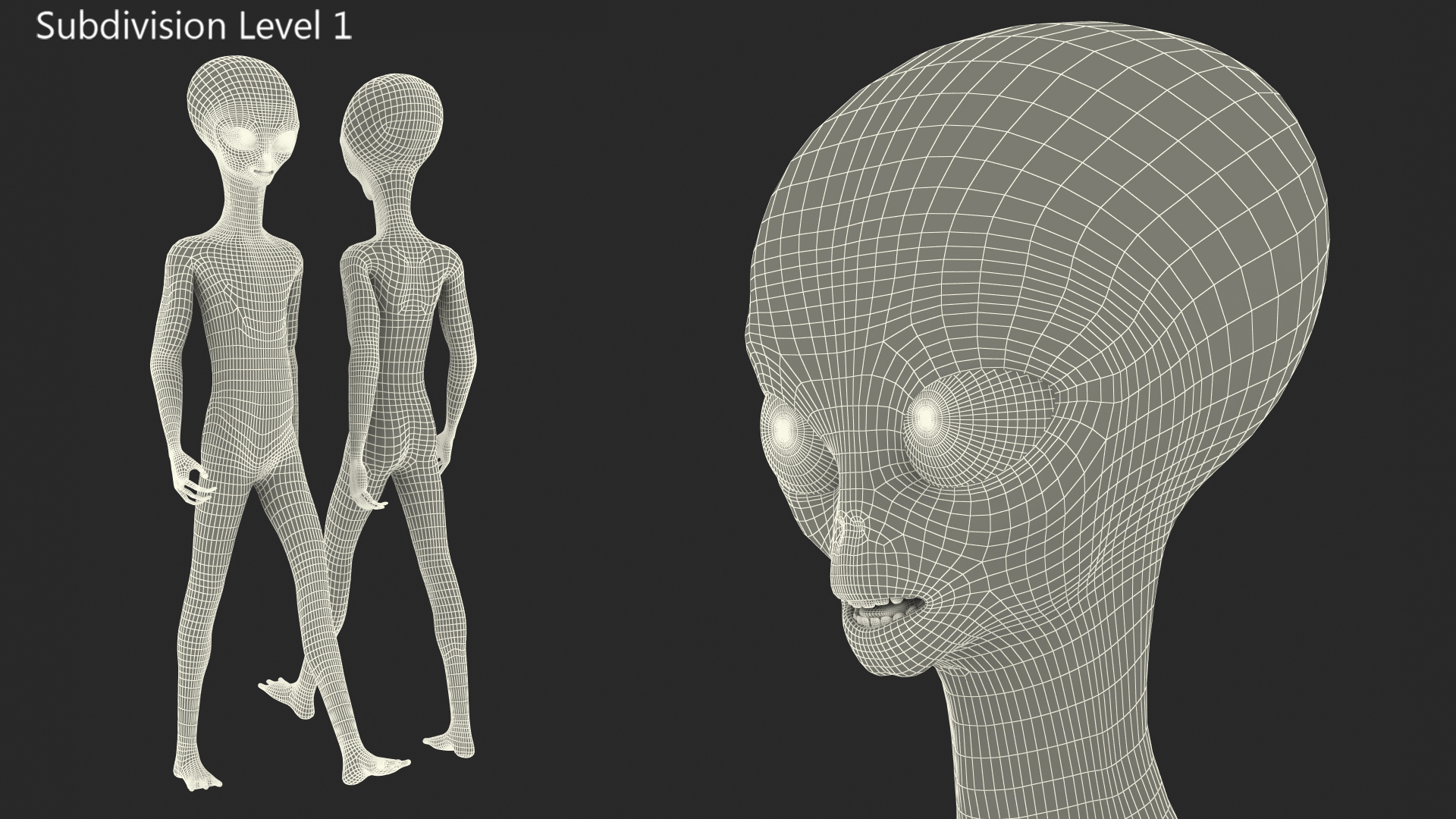 3D Alien Walking Pose model