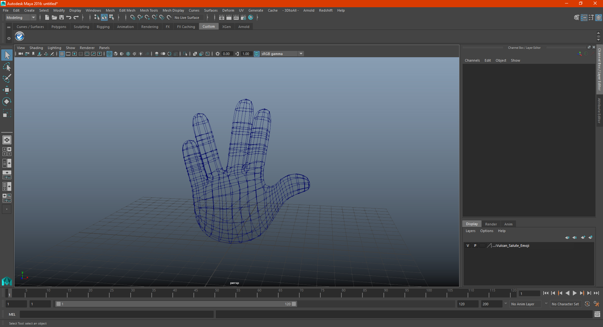 Vulcan Salute Emoji 3D model