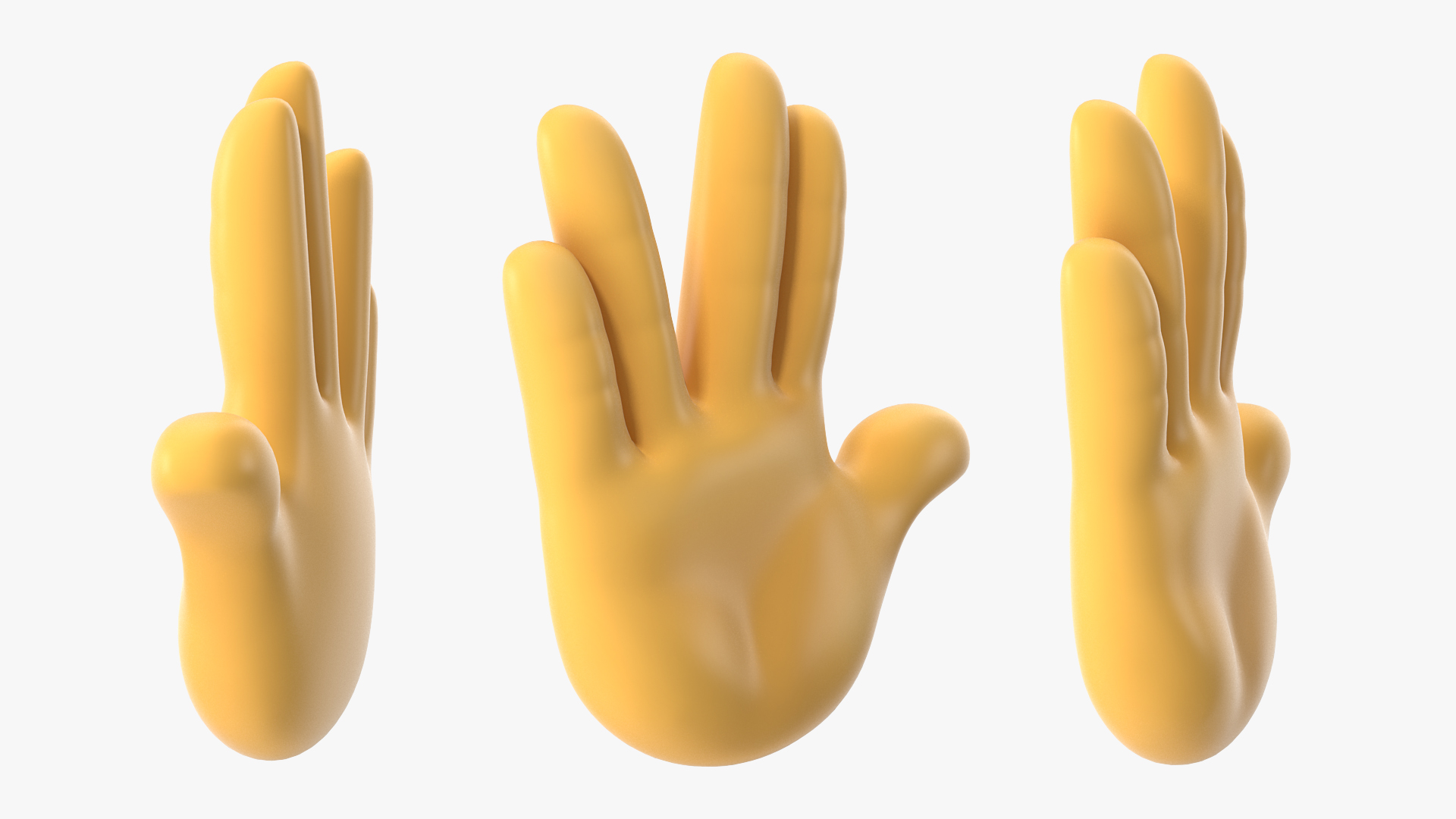 Vulcan Salute Emoji 3D model