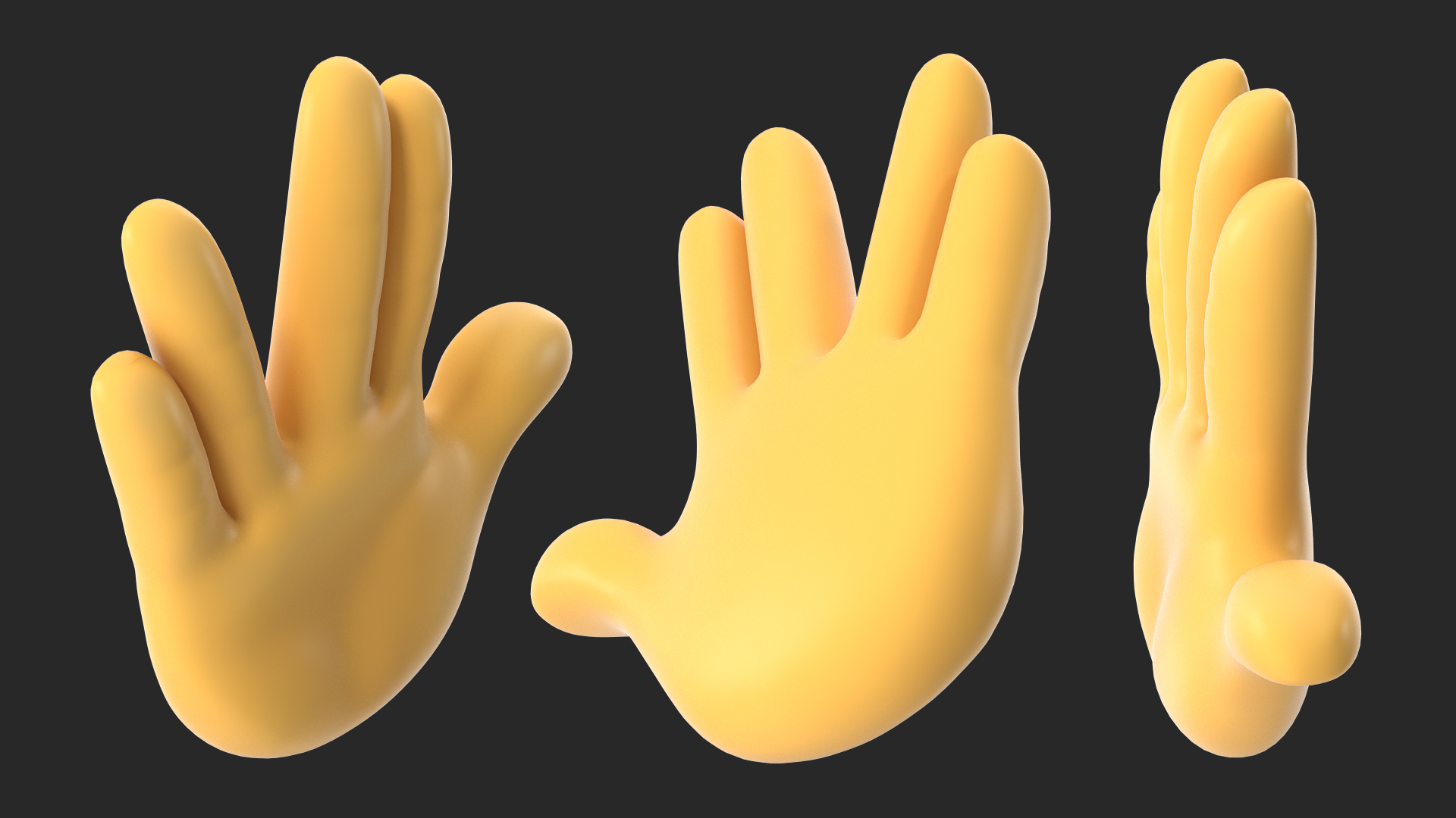 Vulcan Salute Emoji 3D model