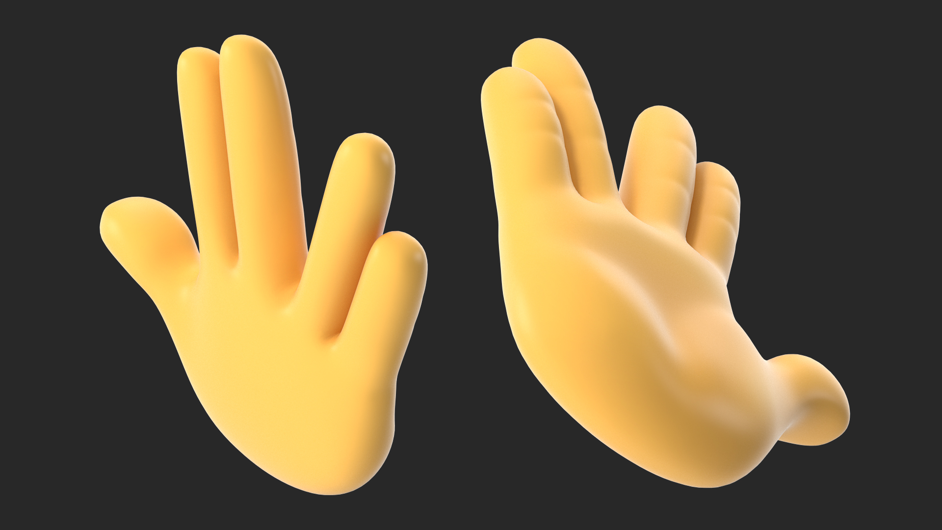 Vulcan Salute Emoji 3D model