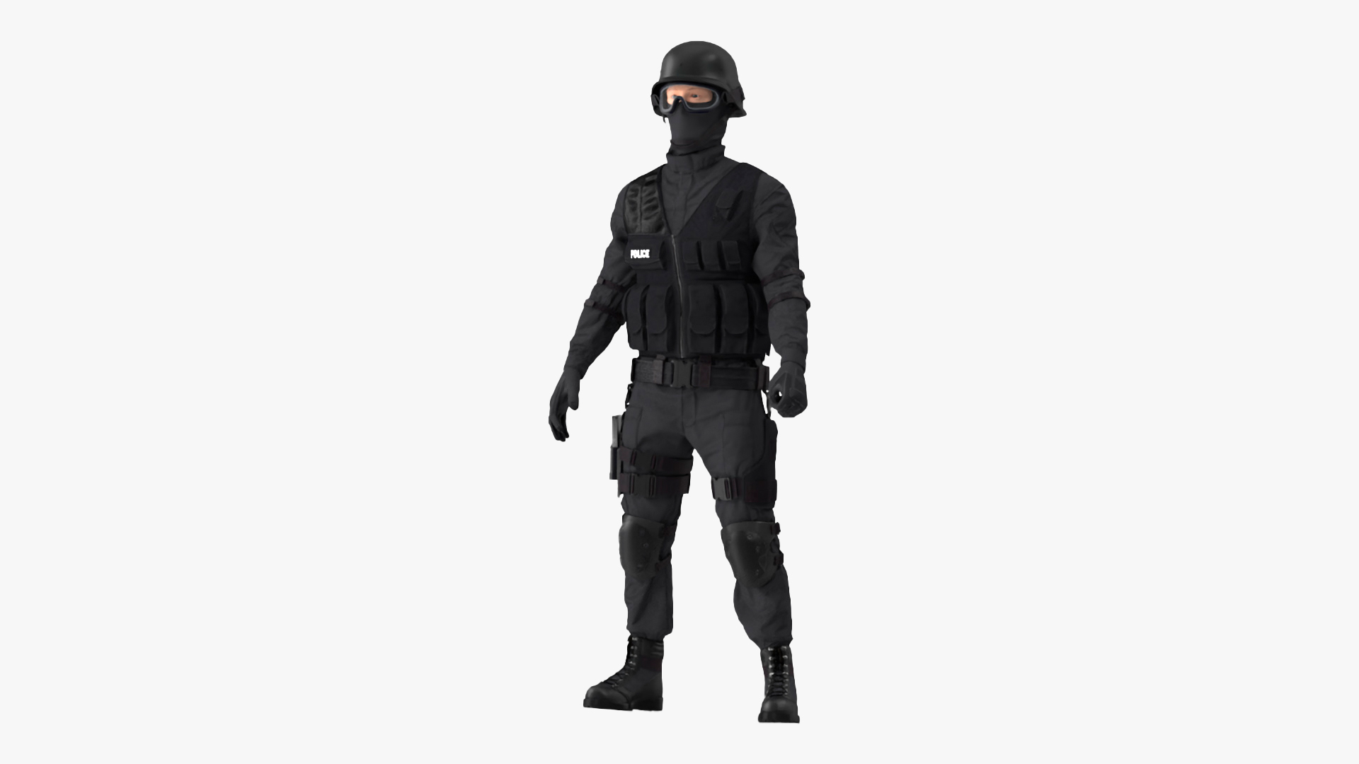 3D model SWAT Police Officer Rigged for Cinema 4D