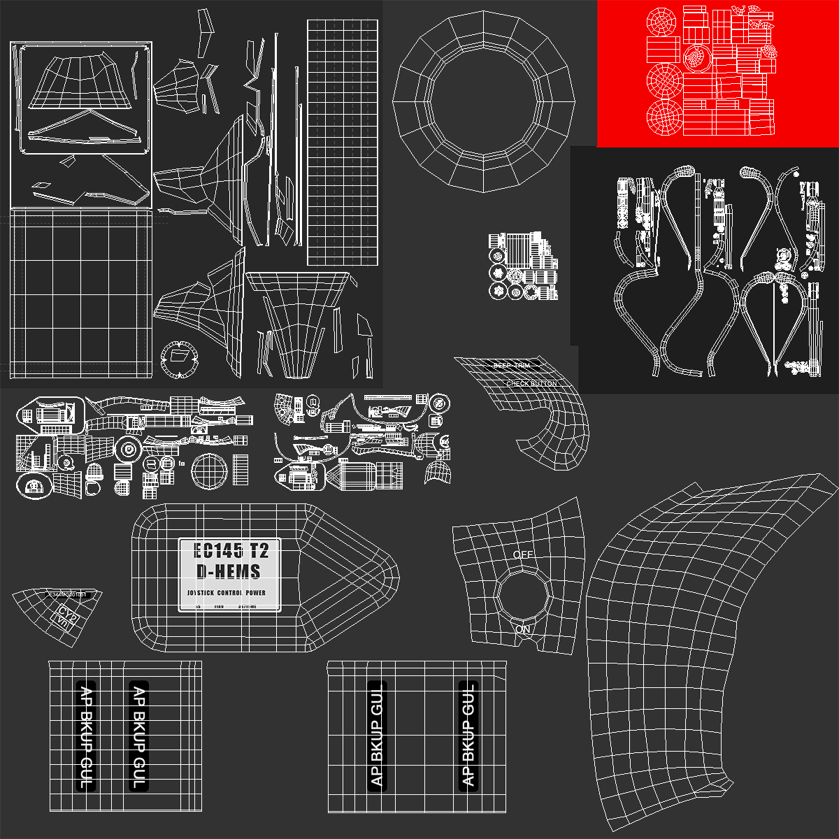 3D Helicopter Cyclic Stick model