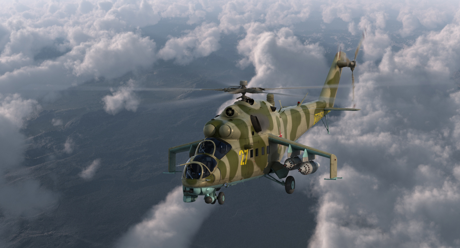 3D Russian Attack Helicopter Mil Mi 24B