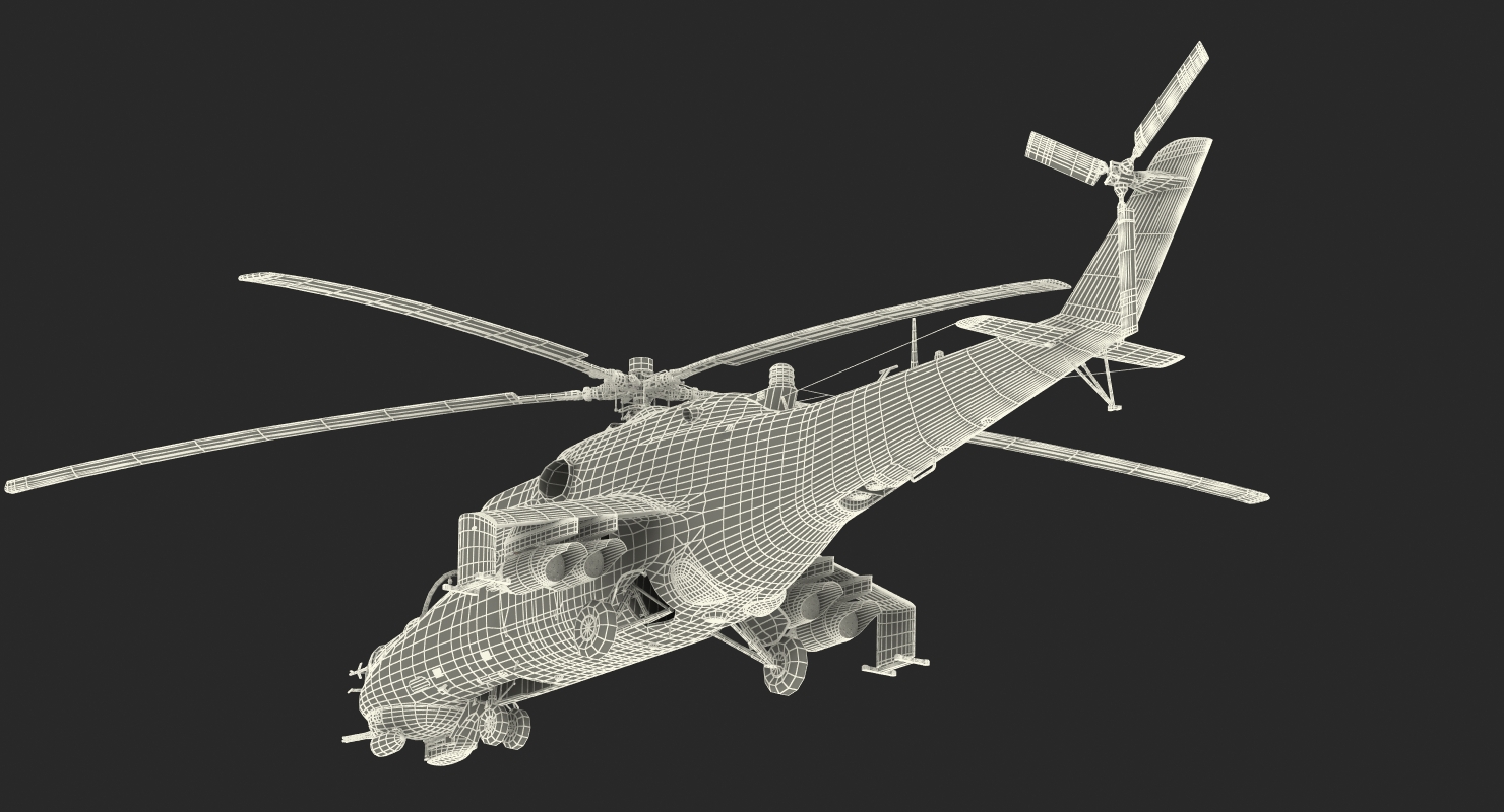 3D Russian Attack Helicopter Mil Mi 24B