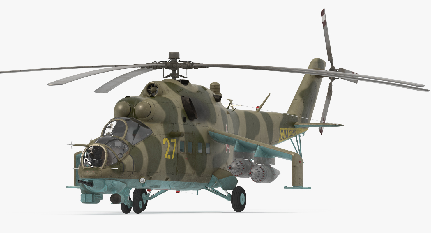 3D Russian Attack Helicopter Mil Mi 24B