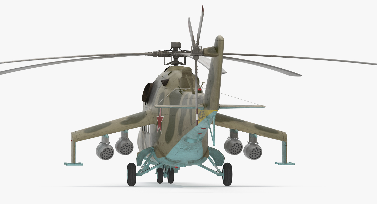 3D Russian Attack Helicopter Mil Mi 24B