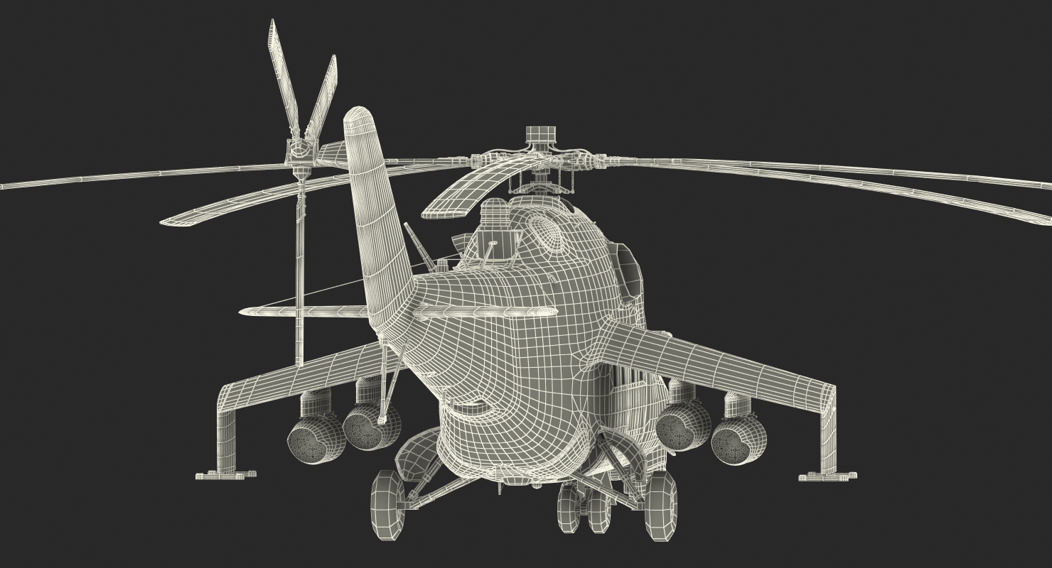 3D Russian Attack Helicopter Mil Mi 24B