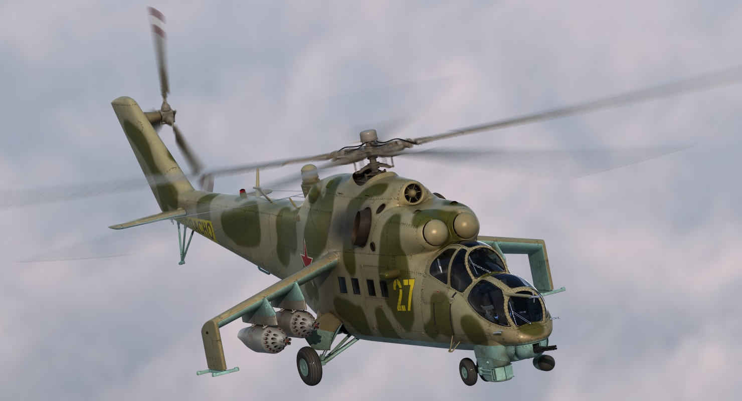 3D Russian Attack Helicopter Mil Mi 24B