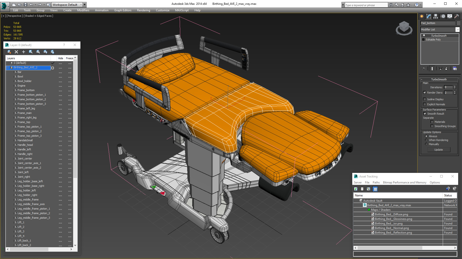 3D Birthing Bed AVE 2 model