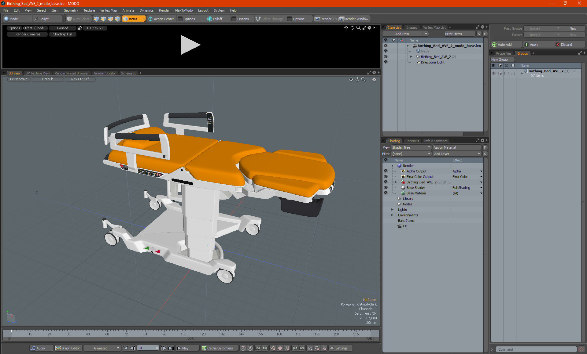 3D Birthing Bed AVE 2 model