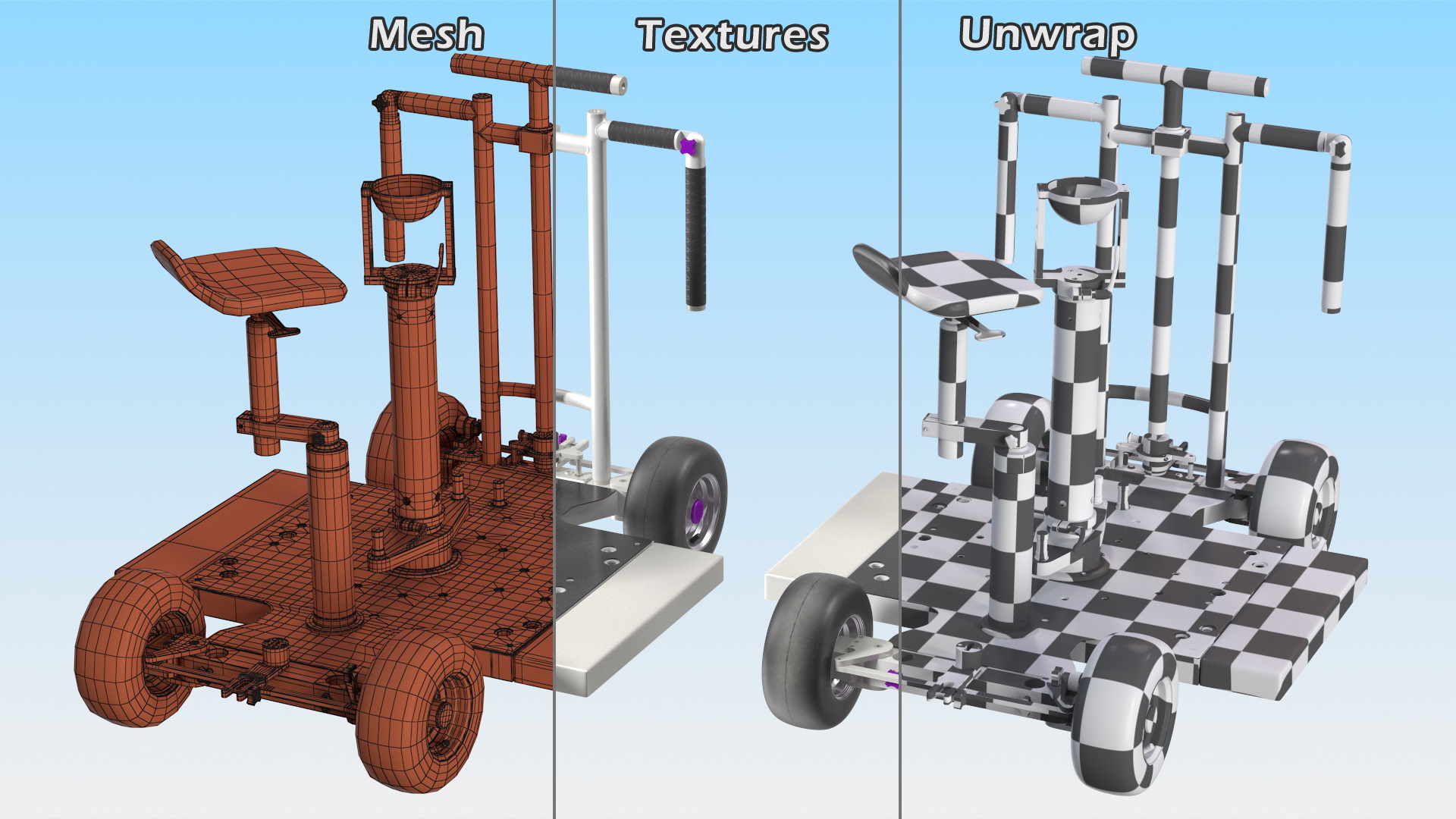 4x4 Dolly with Seat 3D model