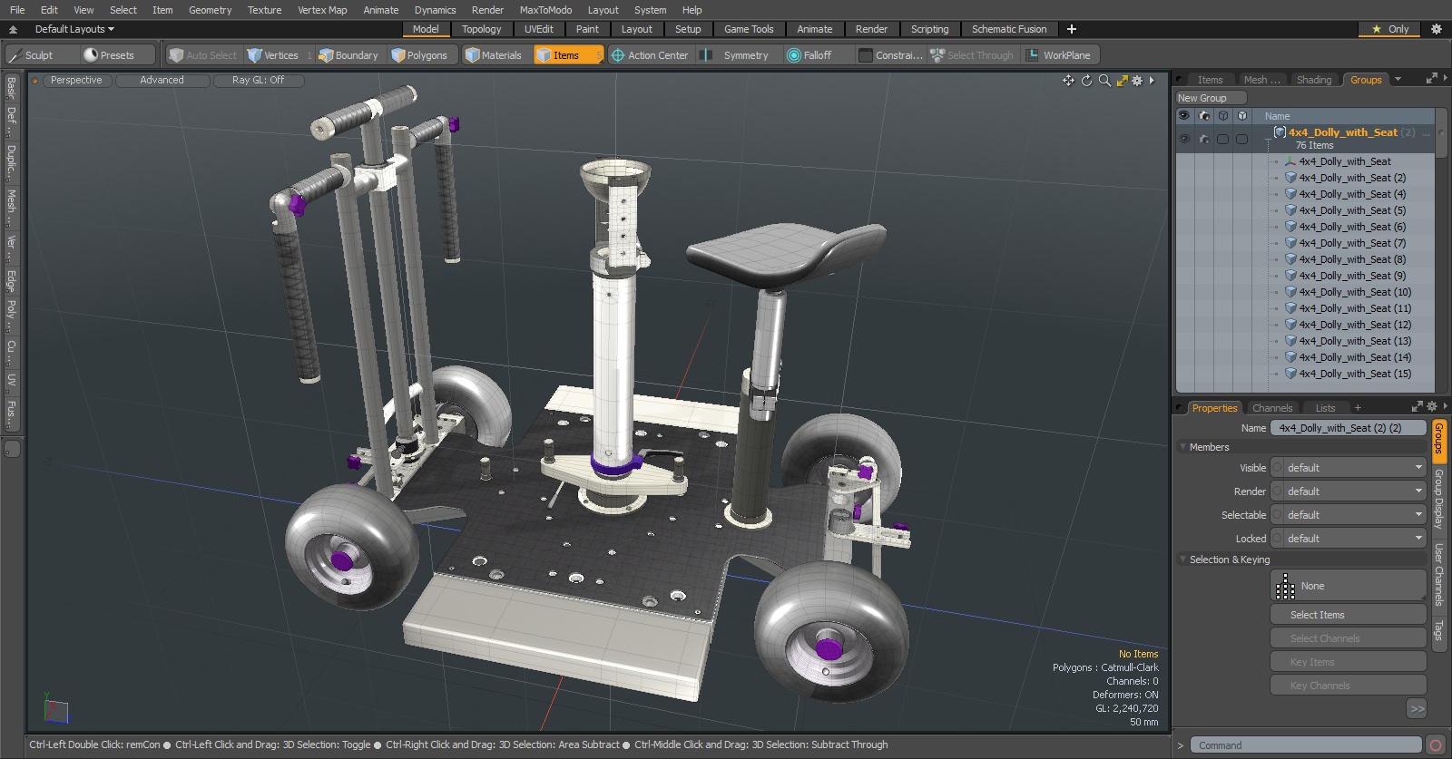 4x4 Dolly with Seat 3D model