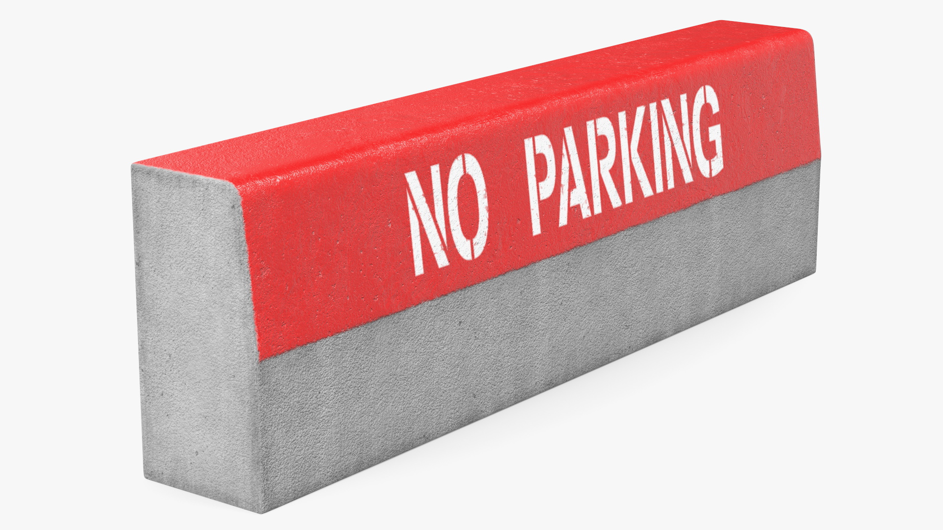 Road Curb 1m Red No Parking 3D