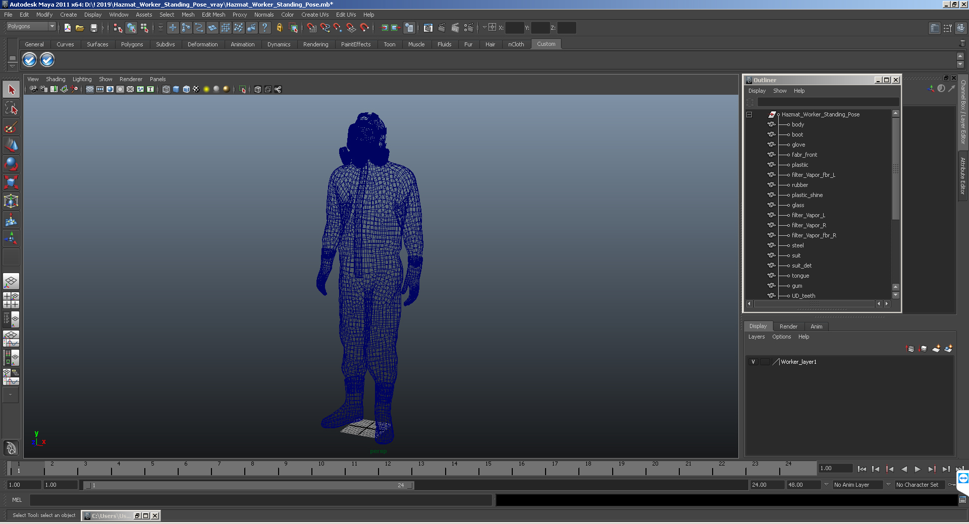 Hazmat Worker Standing Pose 3D