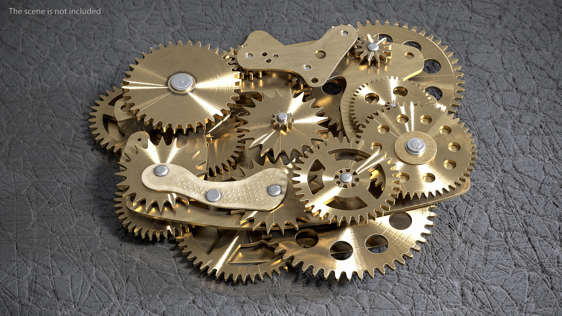 3D model Cog Gears Mechanism Brass