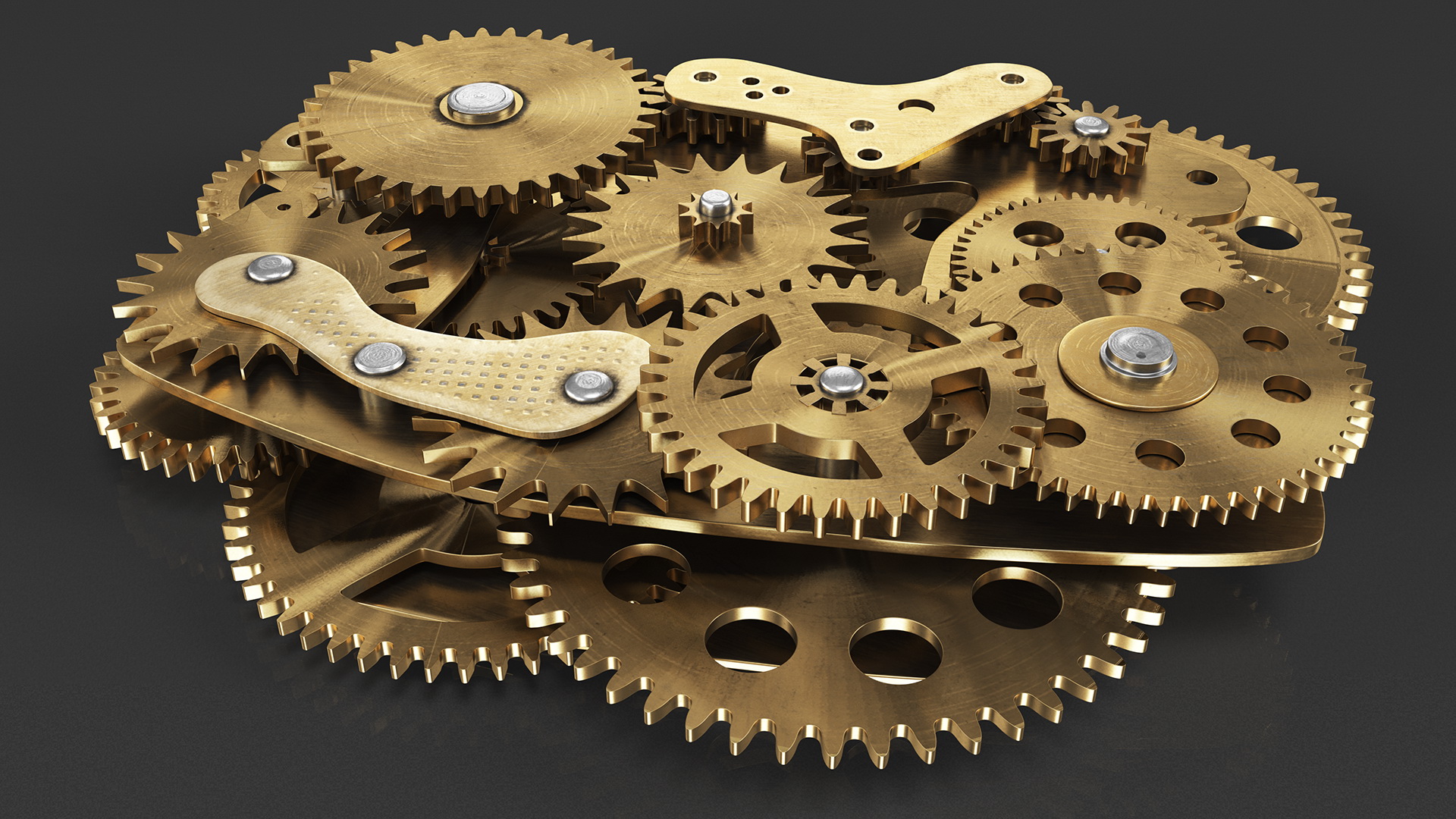 3D model Cog Gears Mechanism Brass