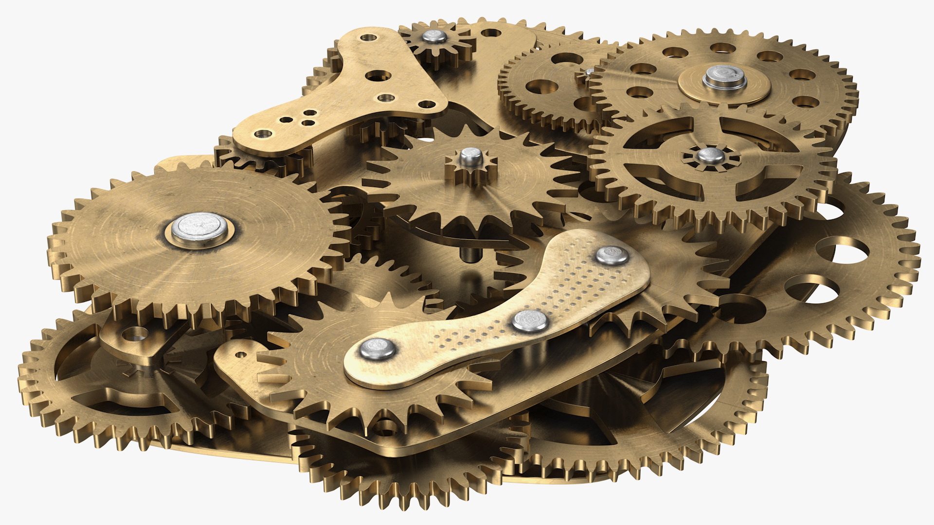 3D model Cog Gears Mechanism Brass