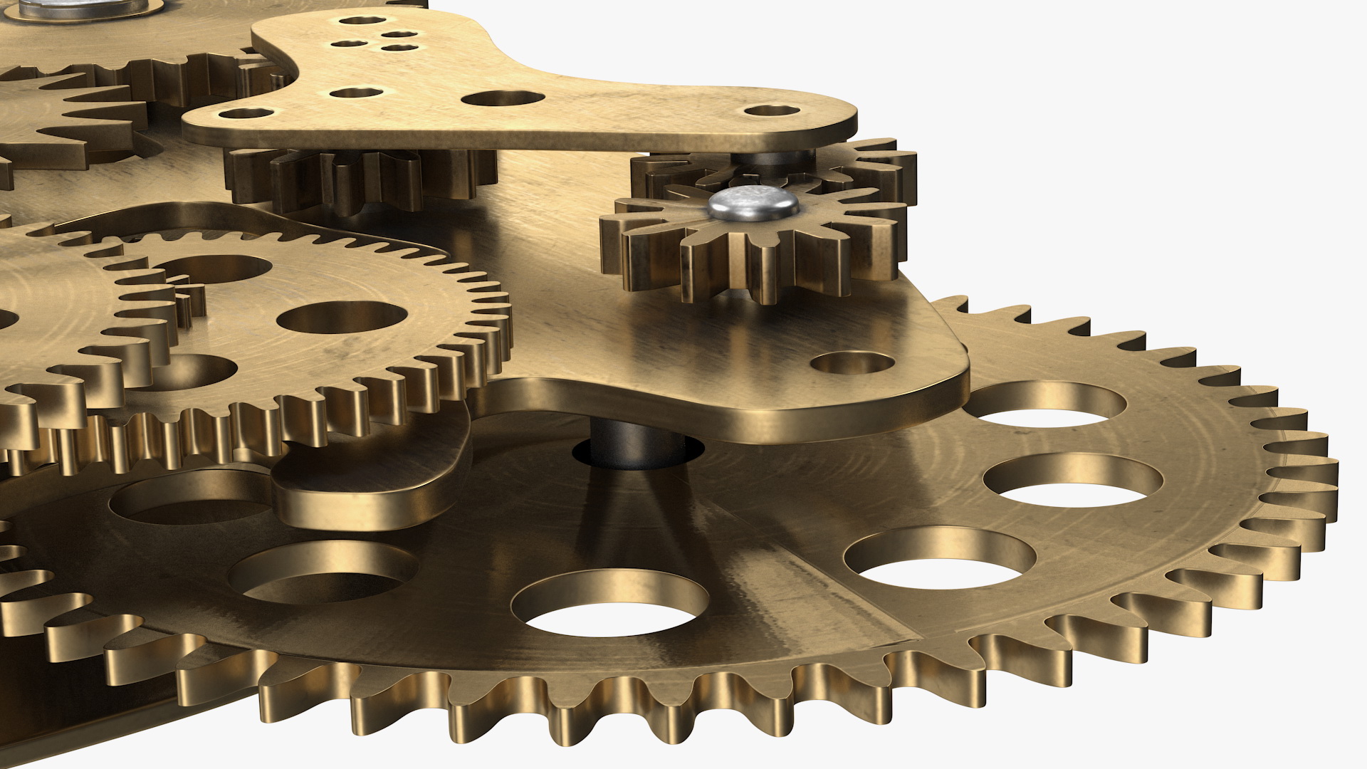 3D model Cog Gears Mechanism Brass