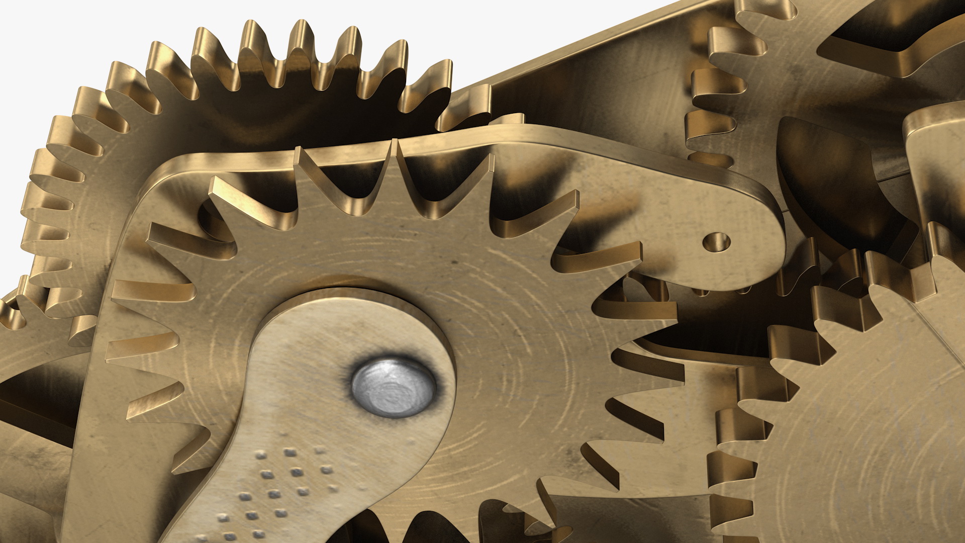 3D model Cog Gears Mechanism Brass