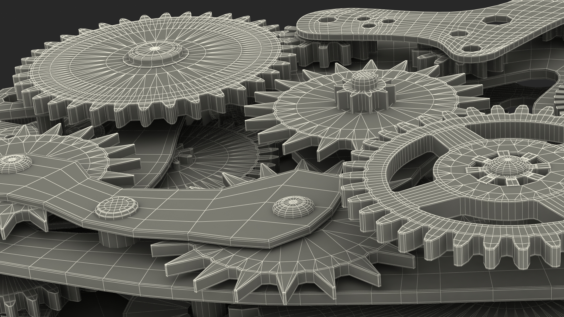 3D model Cog Gears Mechanism Brass