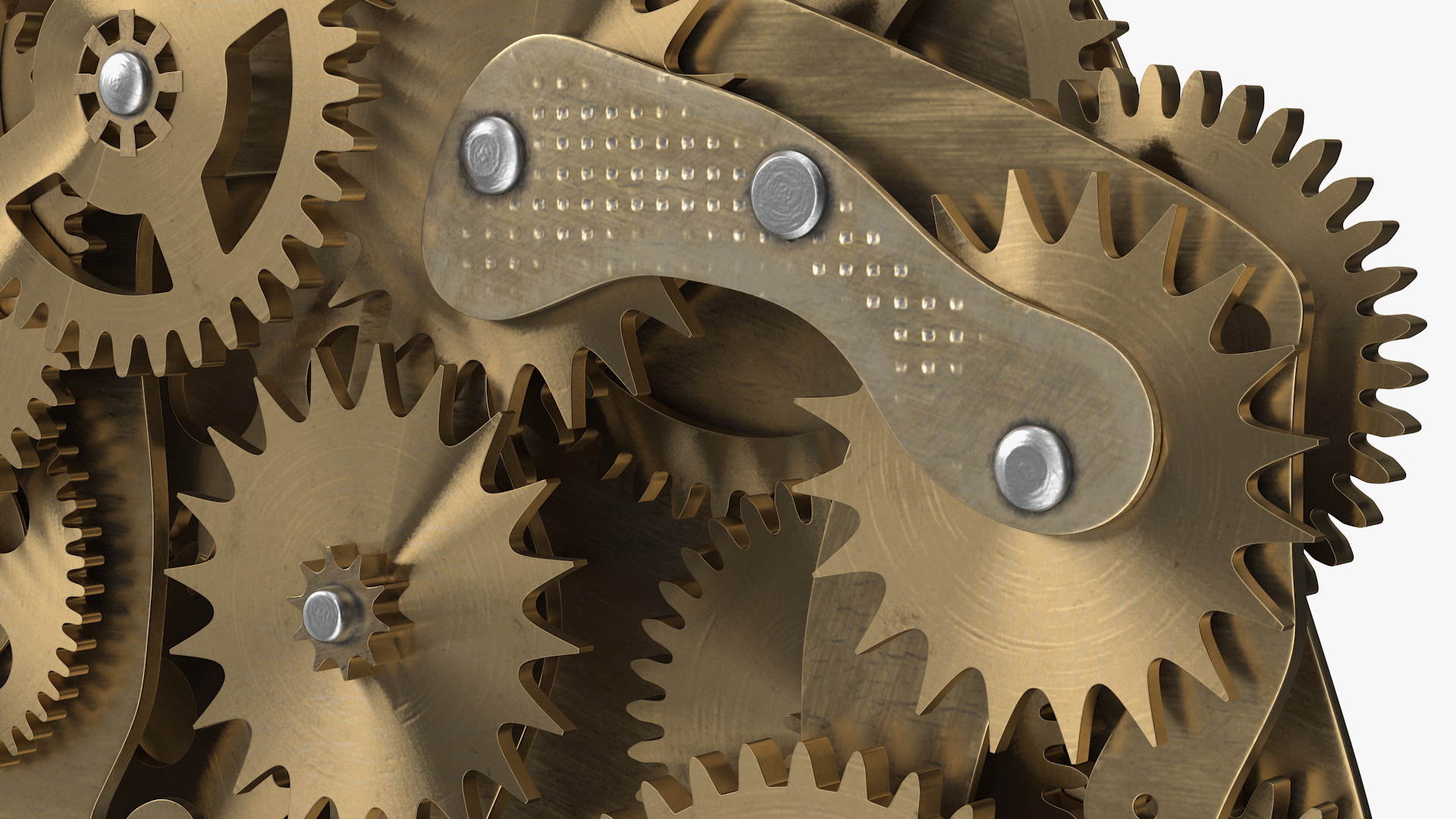 3D model Cog Gears Mechanism Brass