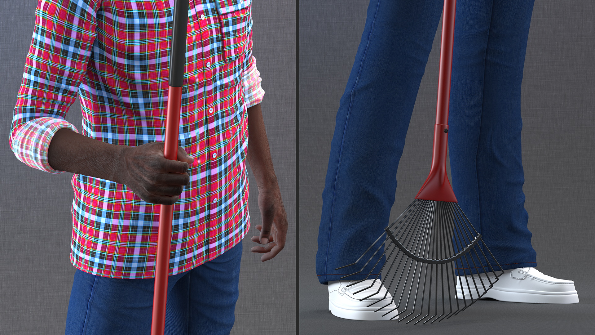 Afro American Grandpa Home Outfit Standing 3D