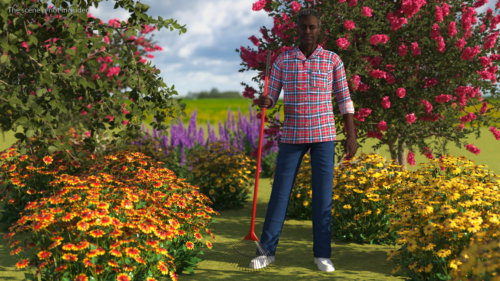 Afro American Grandpa Home Outfit Standing 3D