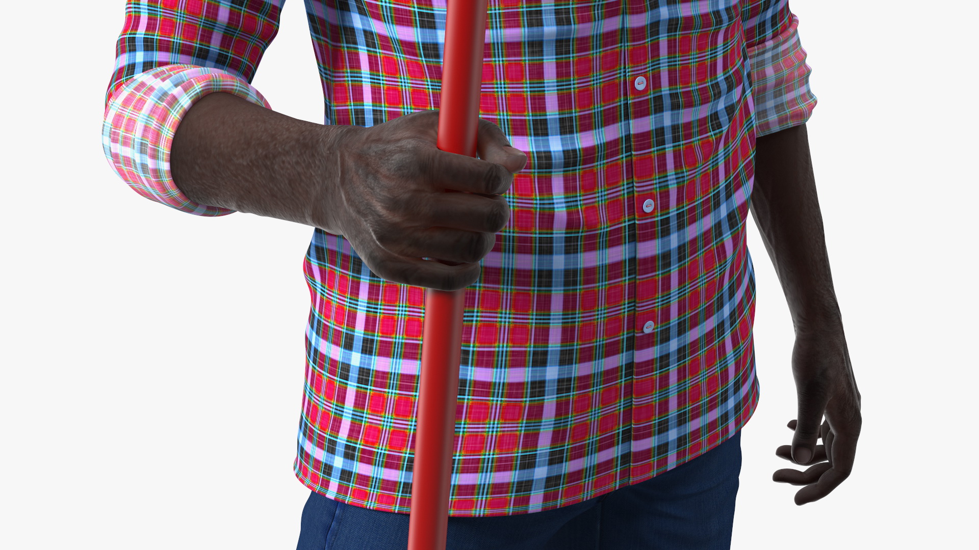 Afro American Grandpa Home Outfit Standing 3D