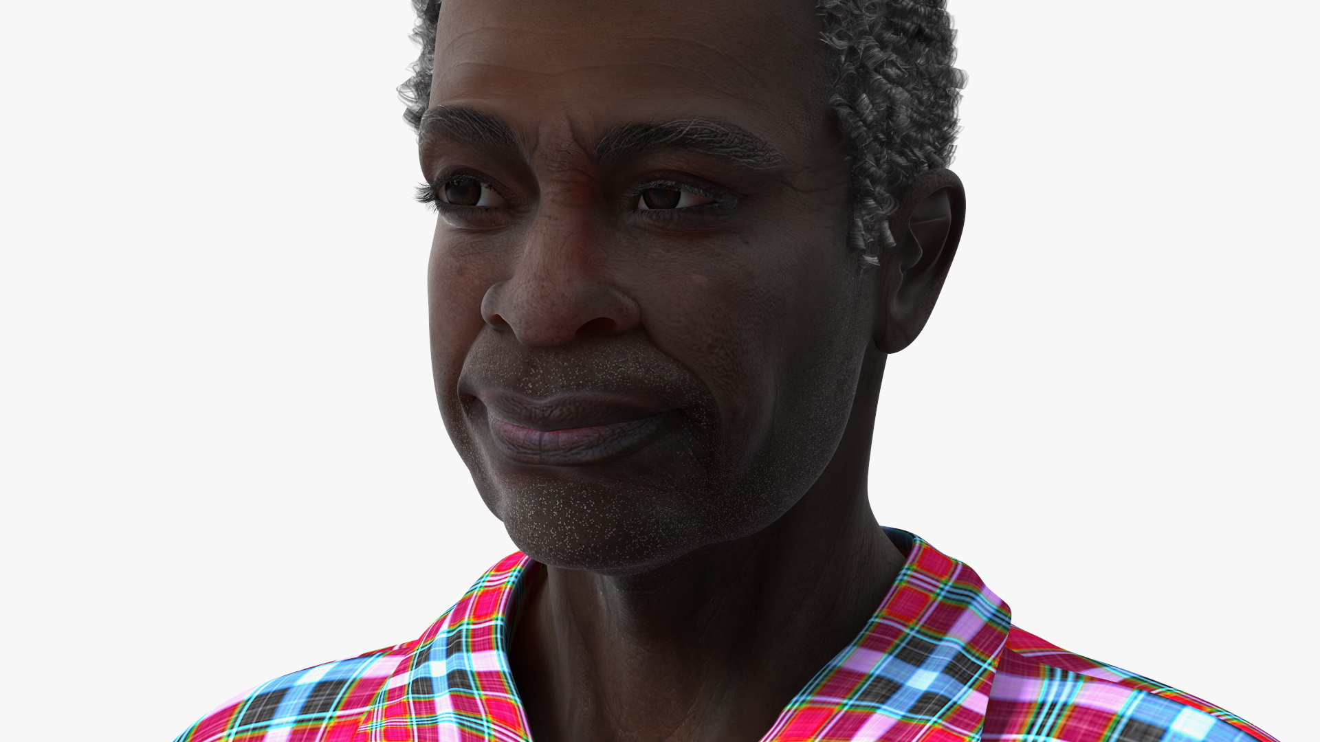 Afro American Grandpa Home Outfit Standing 3D