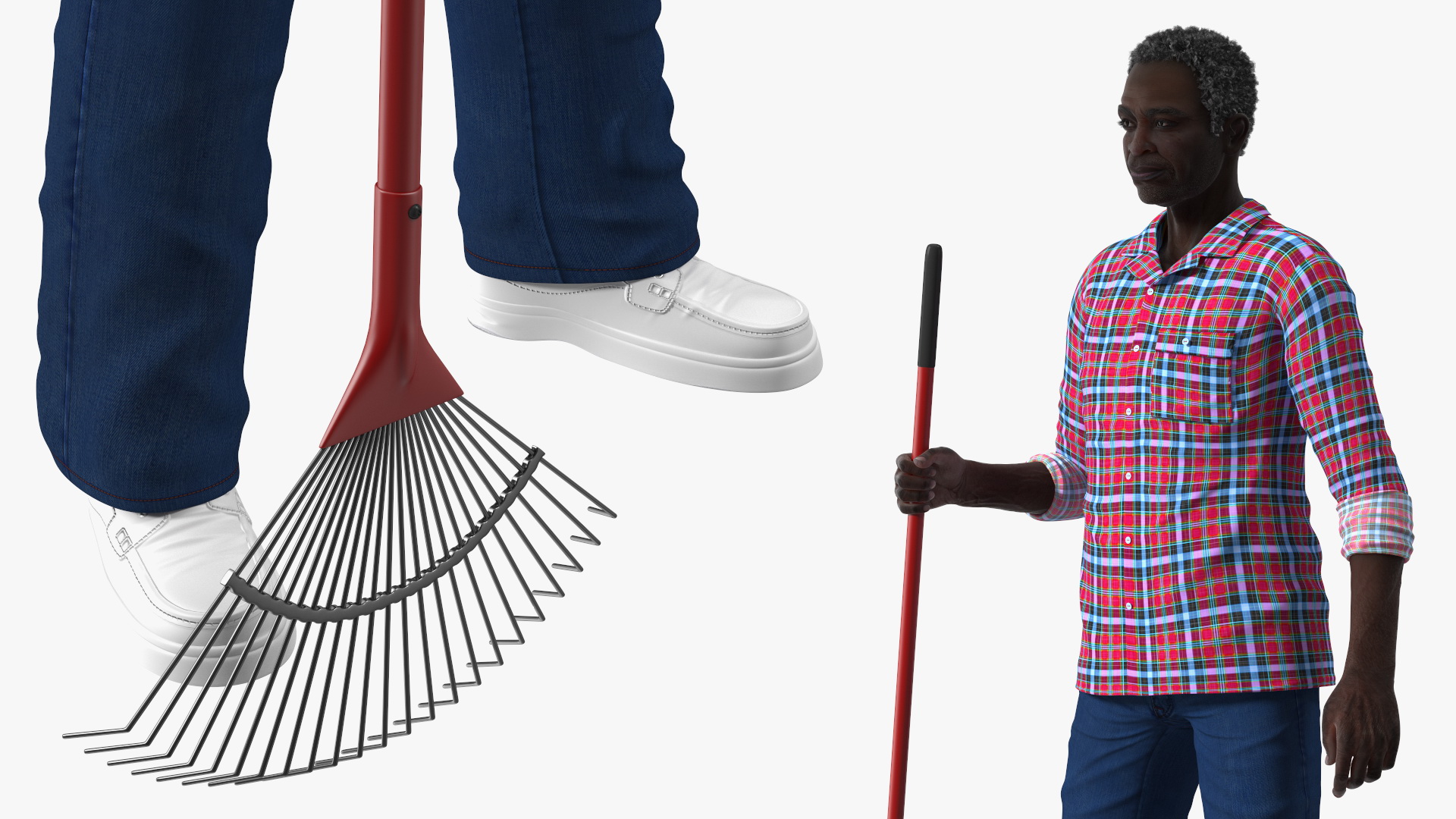 Afro American Grandpa Home Outfit Standing 3D