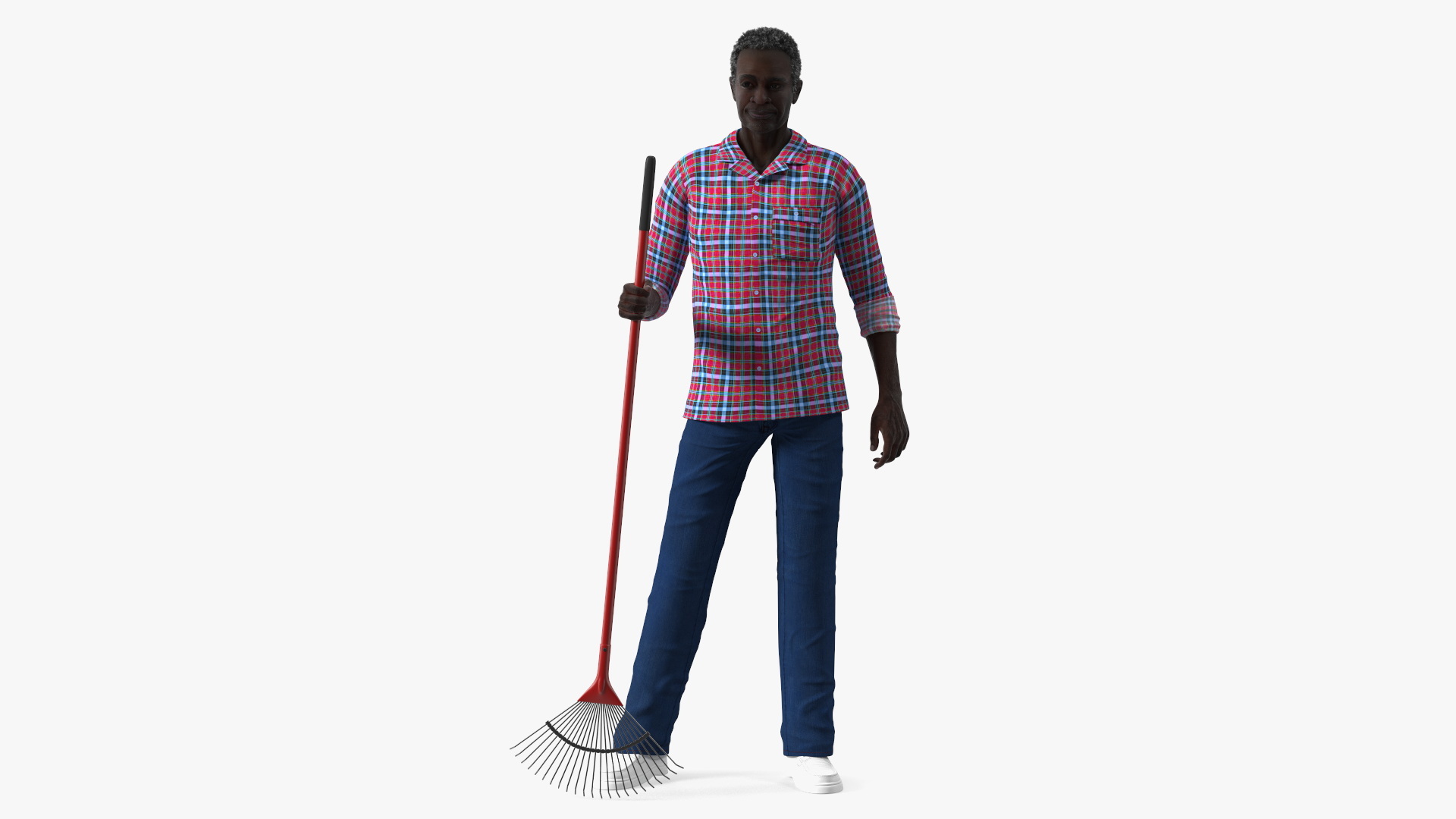 Afro American Grandpa Home Outfit Standing 3D