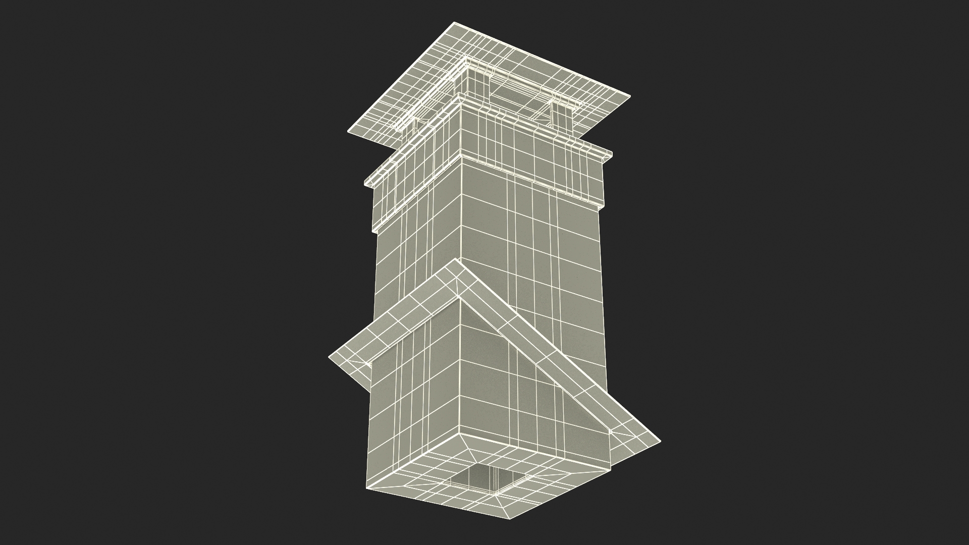 Square Brick Chimney Corner Base 3D