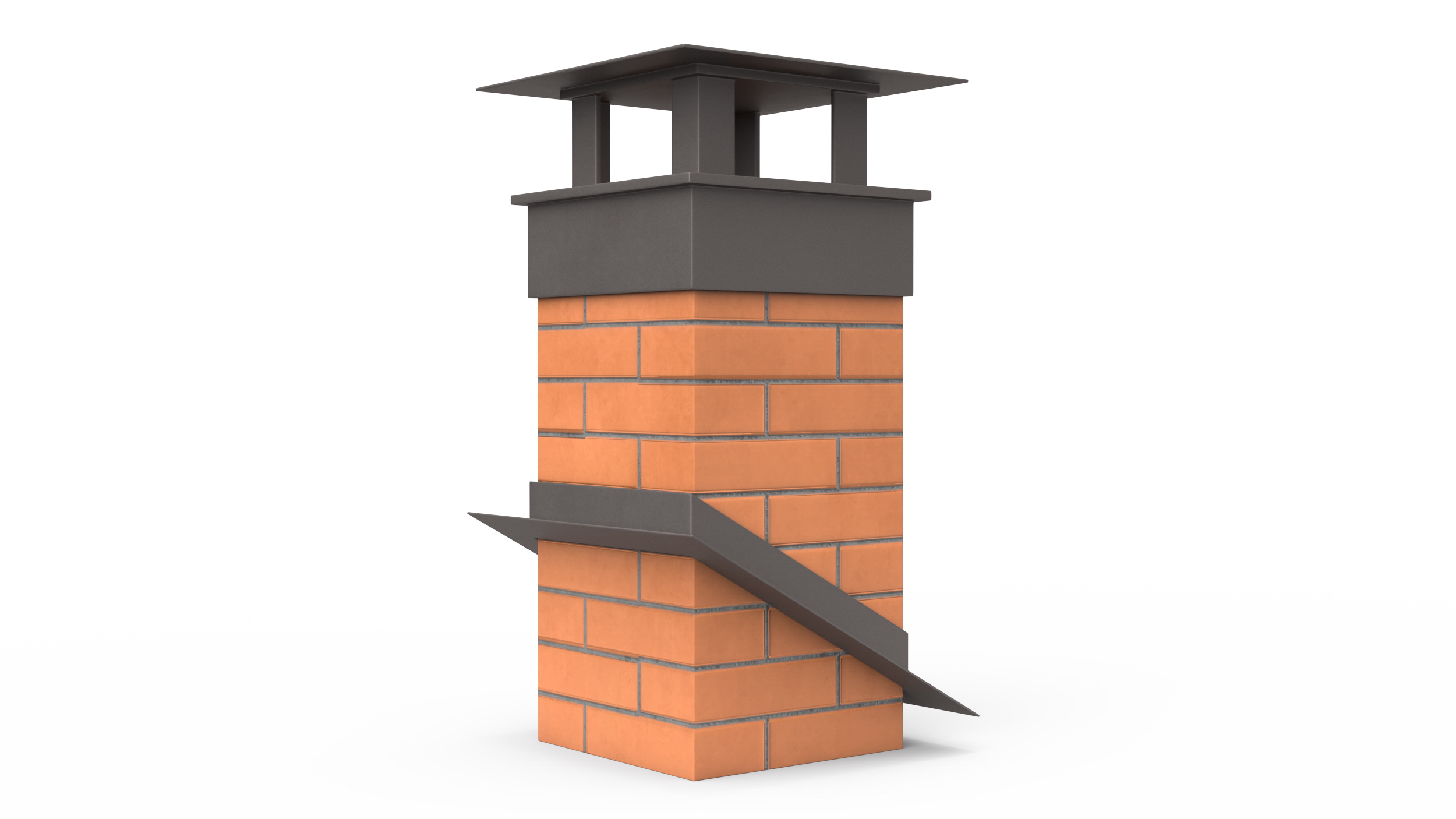 Square Brick Chimney Corner Base 3D