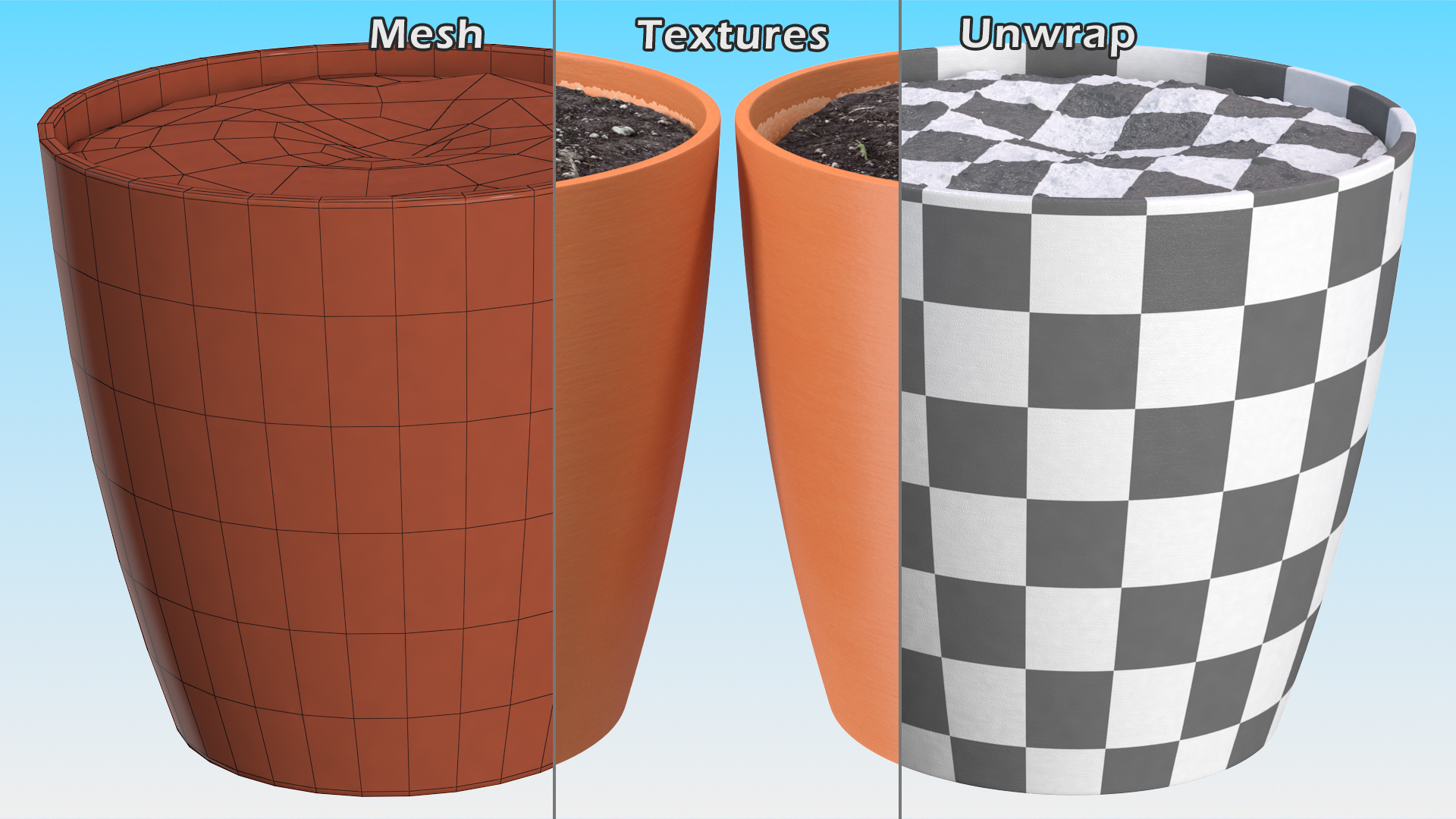 3D Pot with Soil model