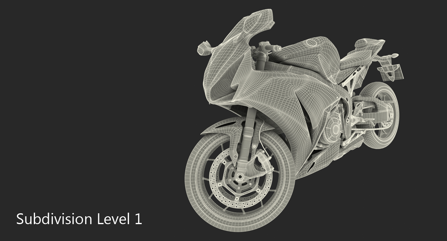 3D model Sport Motorcycles Honda Fireblade 2017 Rigged