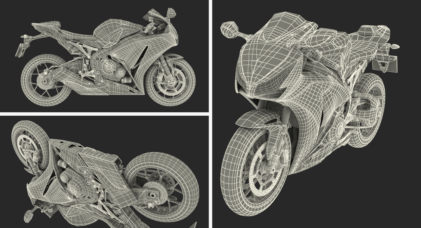 3D model Sport Motorcycles Honda Fireblade 2017 Rigged