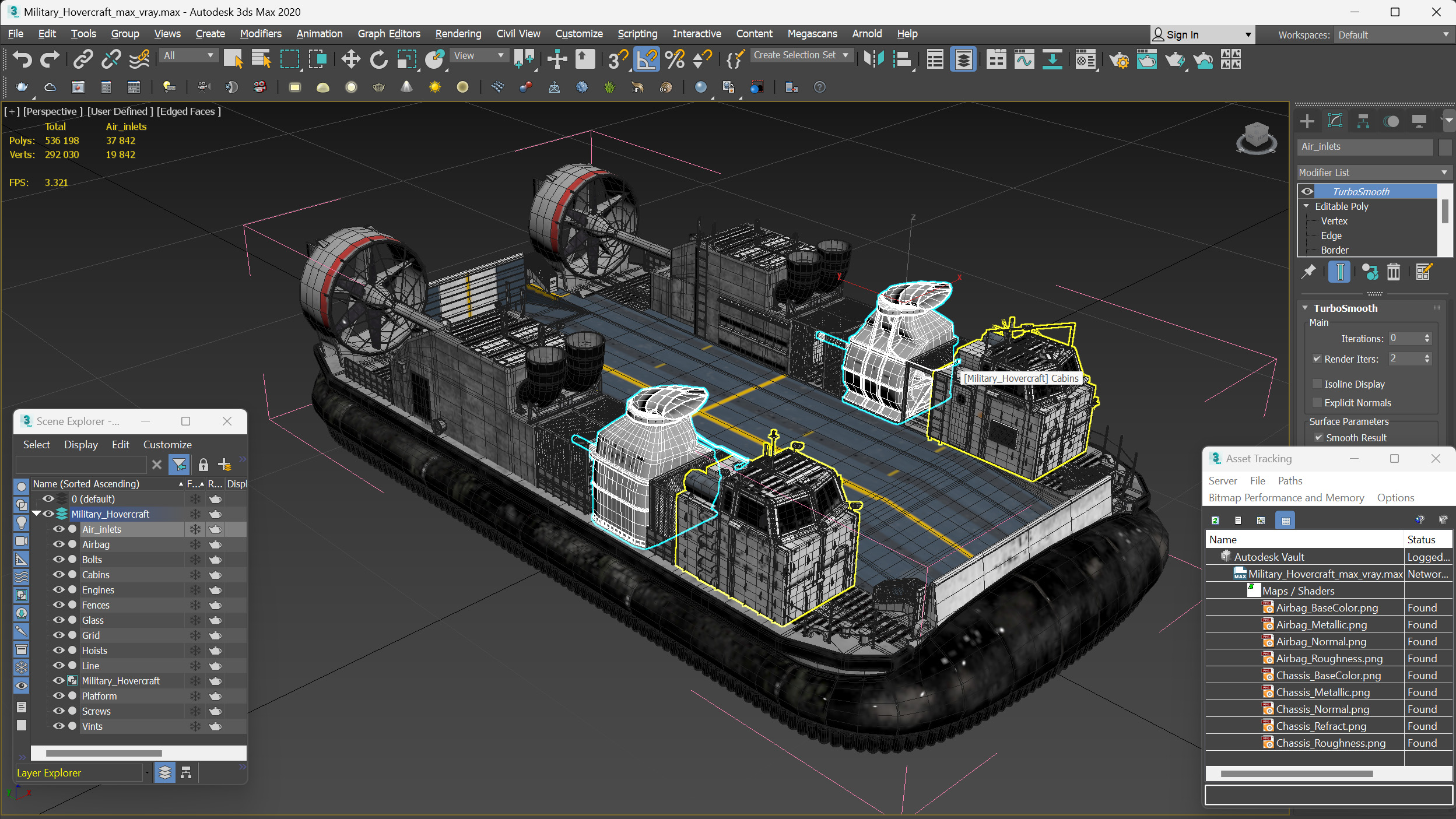 Military Hovercraft 3D model