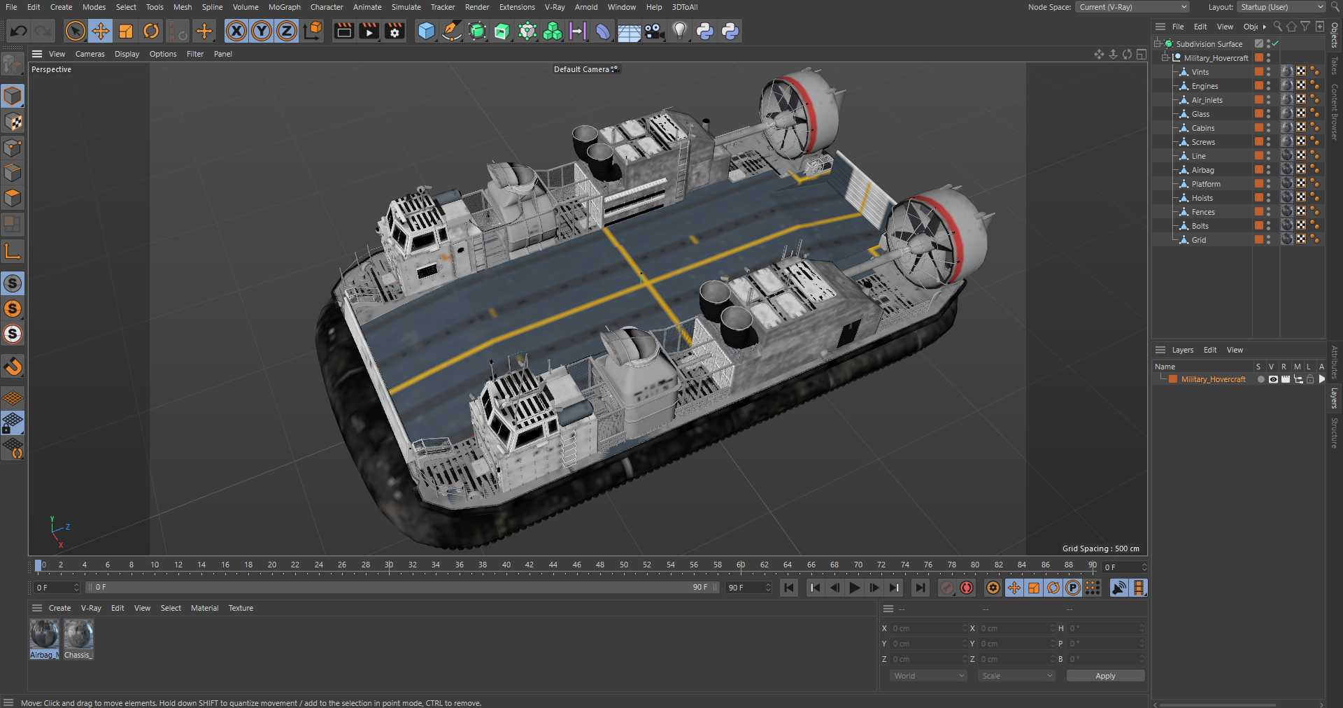 Military Hovercraft 3D model