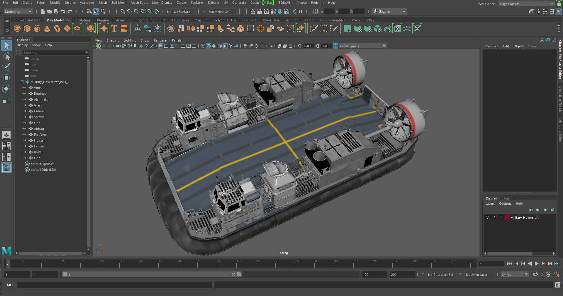 Military Hovercraft 3D model