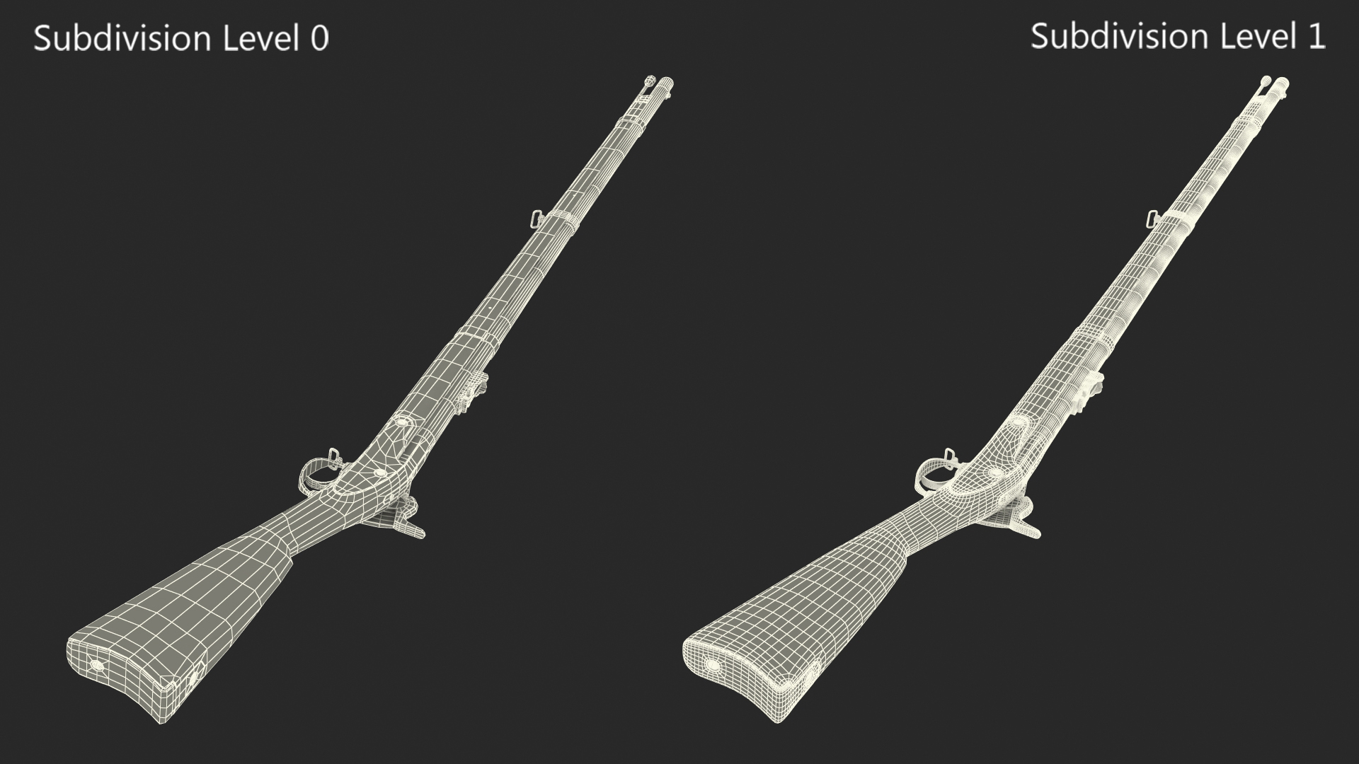 3D Vintage Flintlock Rifle model