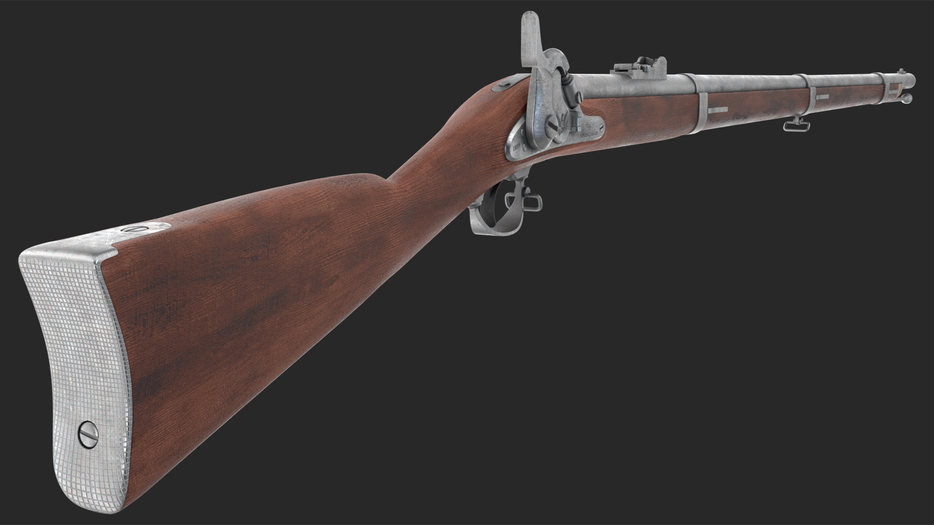 3D Vintage Flintlock Rifle model