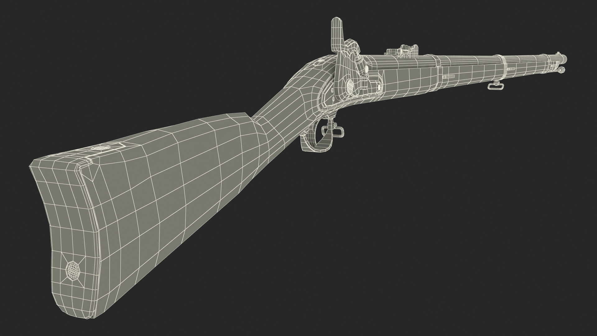 3D Vintage Flintlock Rifle model