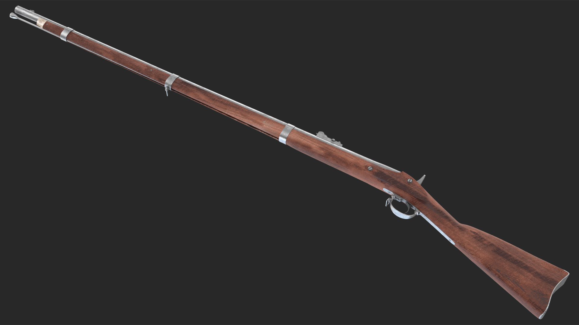 3D Vintage Flintlock Rifle model