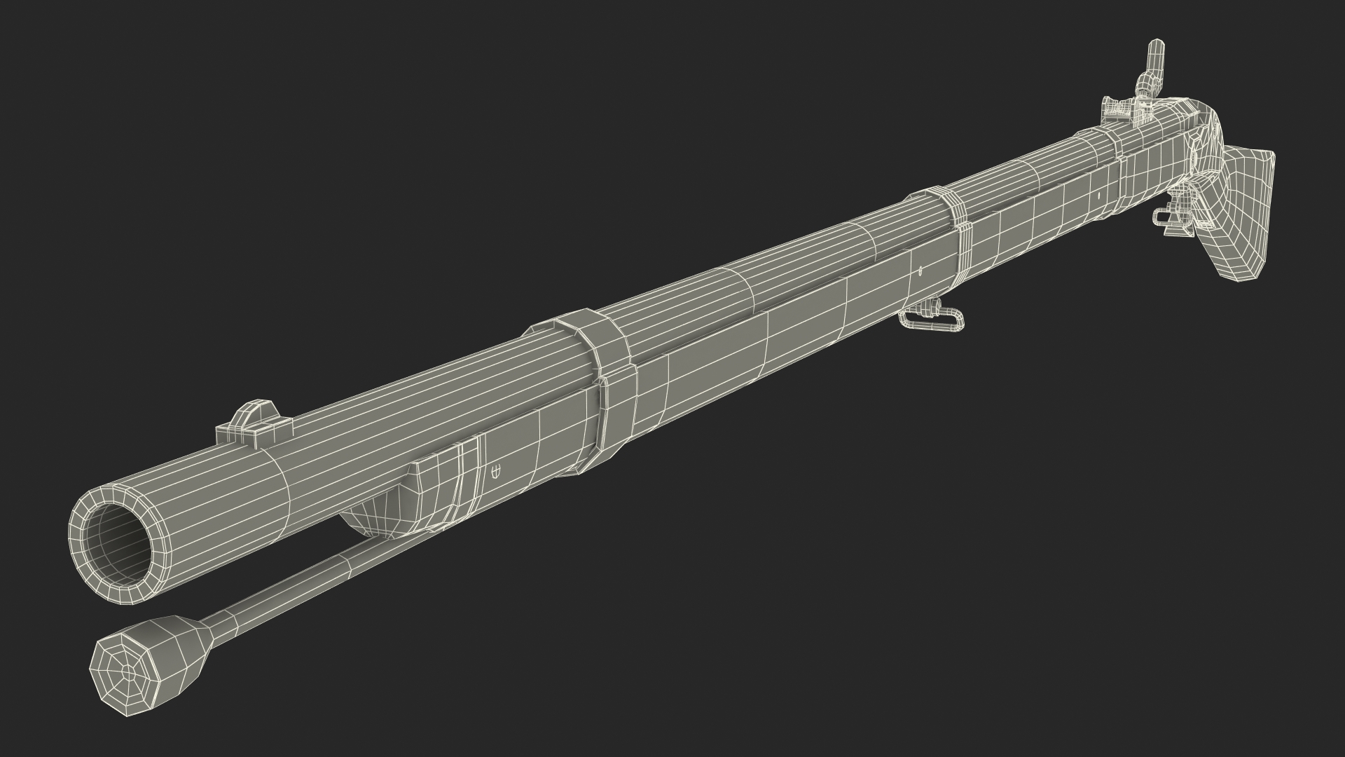 3D Vintage Flintlock Rifle model