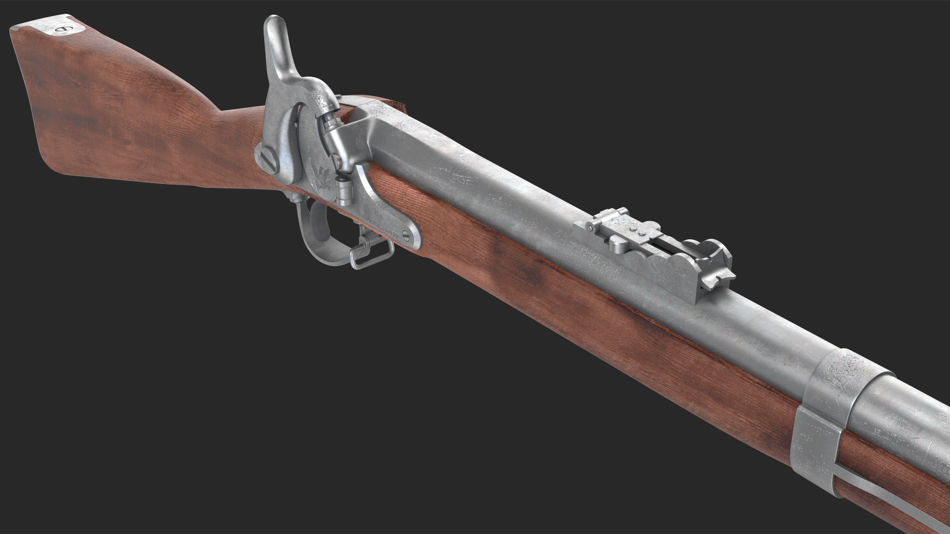 3D Vintage Flintlock Rifle model