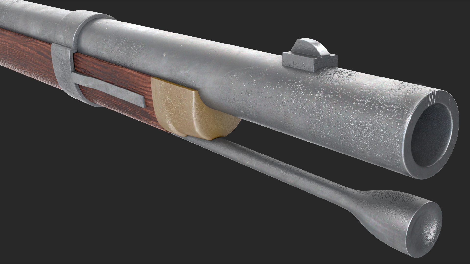 3D Vintage Flintlock Rifle model